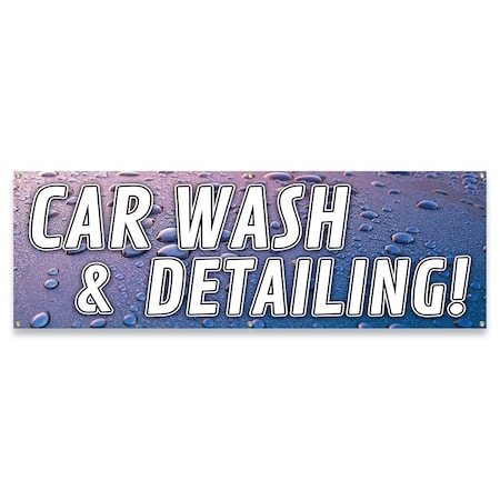 Signmission Car Wash & Detailing Banner Concession Stand Food Truck Single Sided B-72-30028